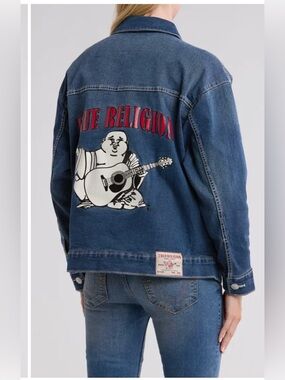 True Religion Oversized Denim Trucker Jacket